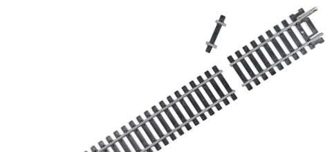 Train tracks with rail missing
